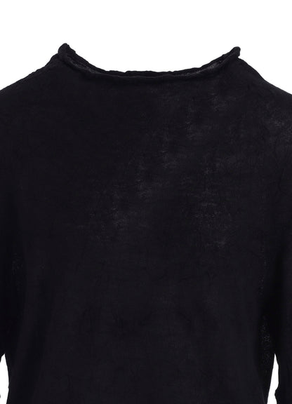 OFF NECK WRINKLED LONG SLEEVE PULLOVER