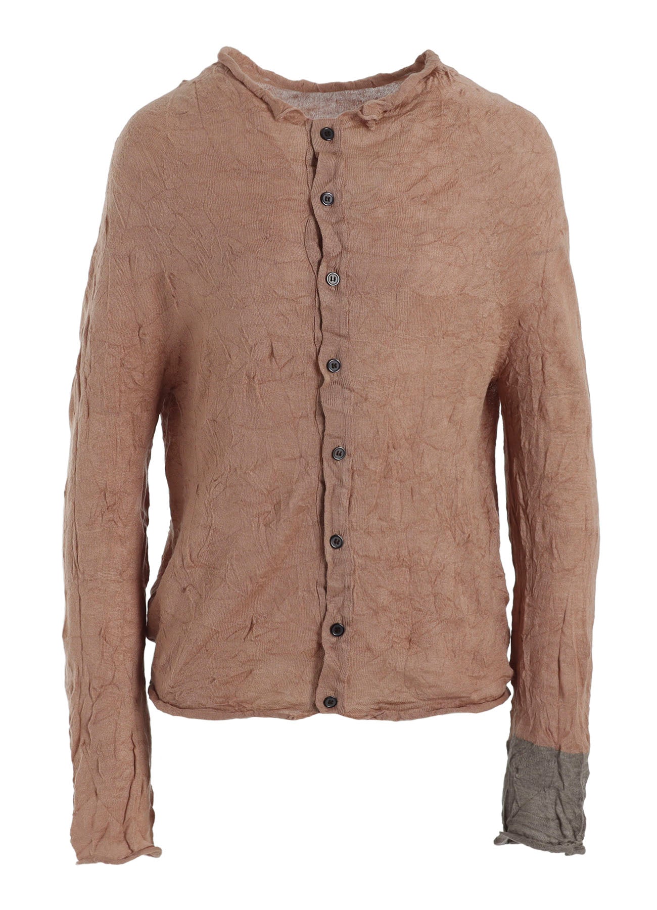 OFF NECK WRINKLED LONG SLEEVE CARDIGAN