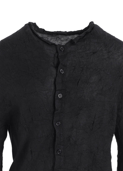 OFF NECK WRINKLED LONG SLEEVE CARDIGAN