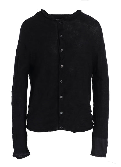 OFF NECK WRINKLED LONG SLEEVE CARDIGAN
