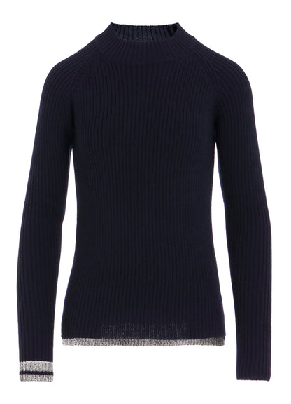 RIBBED MINI HIGH NECK PULLOVER