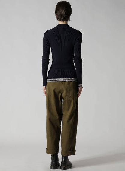 RIBBED MINI HIGH NECK PULLOVER