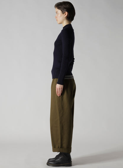 RIBBED MINI HIGH NECK PULLOVER