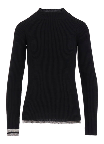 RIBBED MINI HIGH NECK PULLOVER