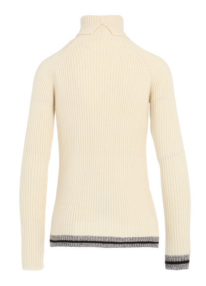 RIBBED HIGH NECK PULLOVER