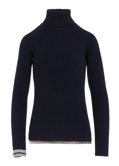 RIBBED HIGH NECK PULLOVER