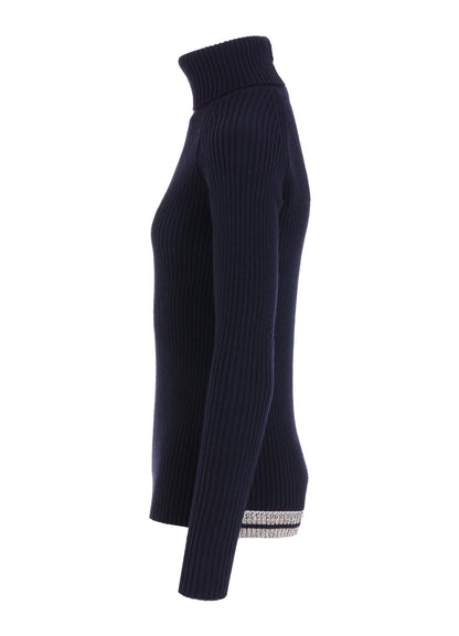 RIBBED HIGH NECK PULLOVER