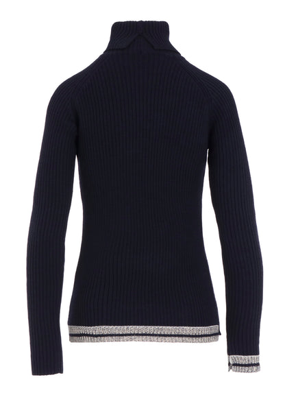 RIBBED HIGH NECK PULLOVER