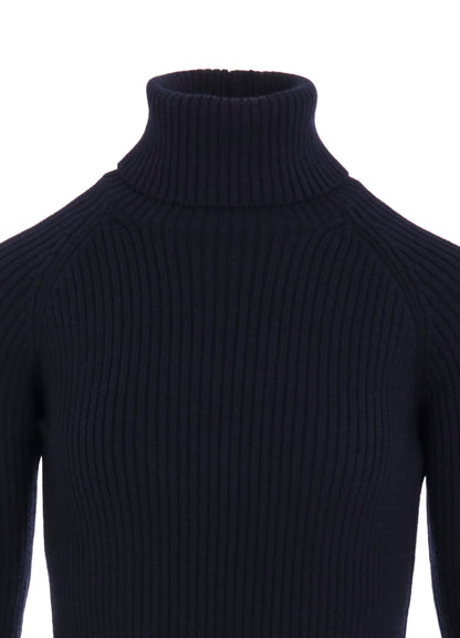 RIBBED HIGH NECK PULLOVER