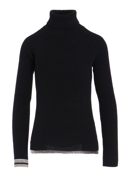 RIBBED HIGH NECK PULLOVER