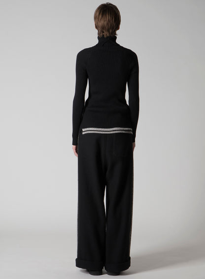 RIBBED HIGH NECK PULLOVER