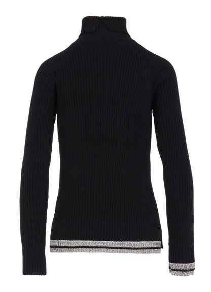 RIBBED HIGH NECK PULLOVER