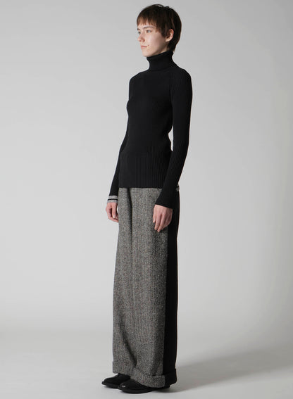 RIBBED HIGH NECK PULLOVER