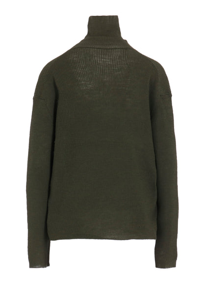 RIB OVERSIZED HIGH NECK KNIT
