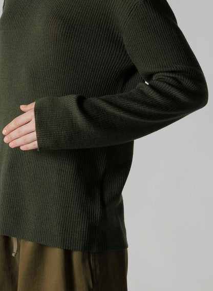 RIB OVERSIZED HIGH NECK KNIT