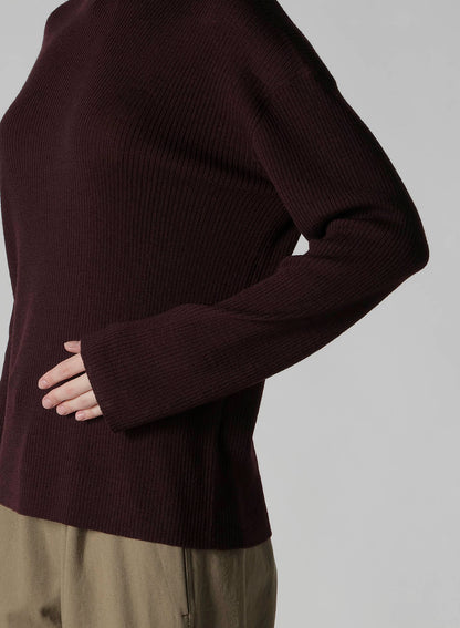 RIB OVERSIZED HIGH NECK KNIT