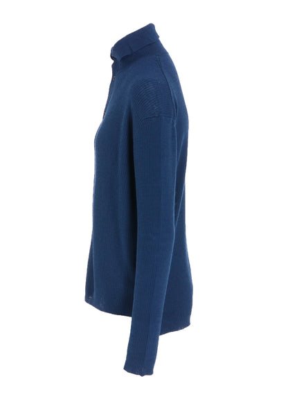 RIB HIGH NECK KNIT CARDIGAN