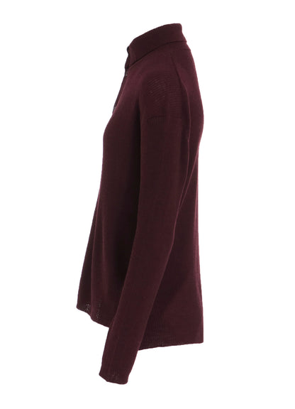 RIB HIGH NECK KNIT CARDIGAN