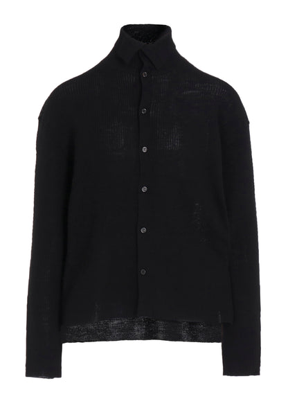 RIB HIGH NECK KNIT CARDIGAN