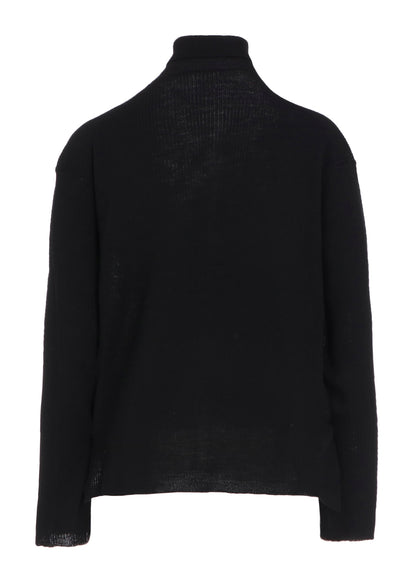 RIB HIGH NECK KNIT CARDIGAN