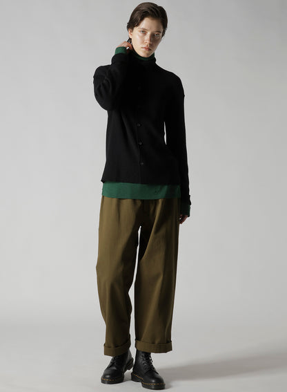 RIB HIGH NECK KNIT CARDIGAN