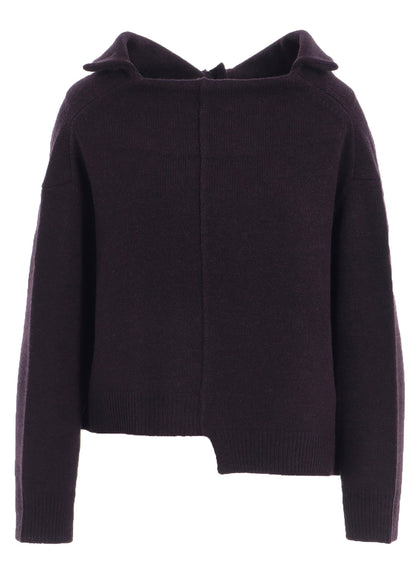 WOOL JERSEY ASYMMETRIC PULLOVER