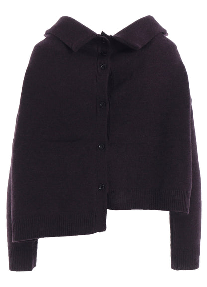 WOOL JERSEY ASYMMETRIC PULLOVER