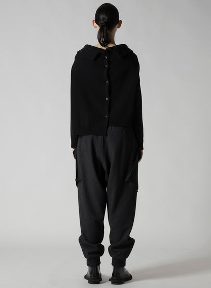 WOOL JERSEY ASYMMETRIC PULLOVER