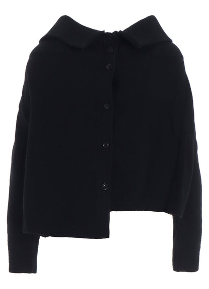 WOOL JERSEY ASYMMETRIC PULLOVER