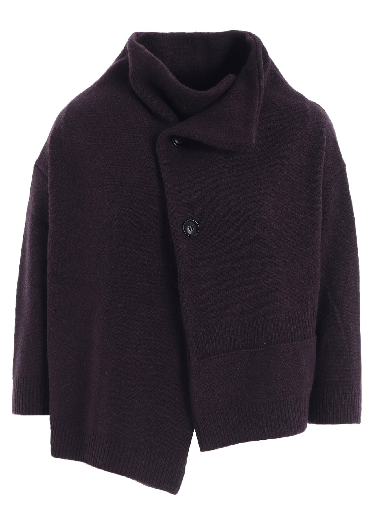 WOOL JERSEY SNAP BUTTON CARDIGAN