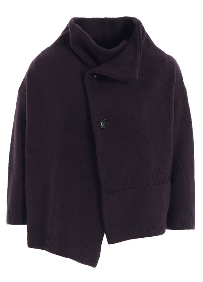 WOOL JERSEY SNAP BUTTON CARDIGAN