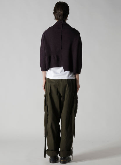 WOOL JERSEY SNAP BUTTON CARDIGAN
