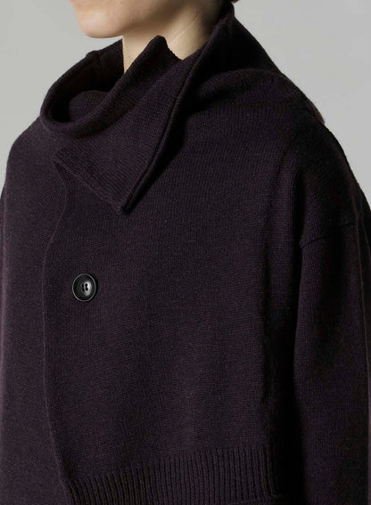 WOOL JERSEY SNAP BUTTON CARDIGAN
