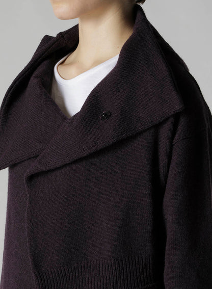 WOOL JERSEY SNAP BUTTON CARDIGAN