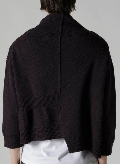 WOOL JERSEY SNAP BUTTON CARDIGAN