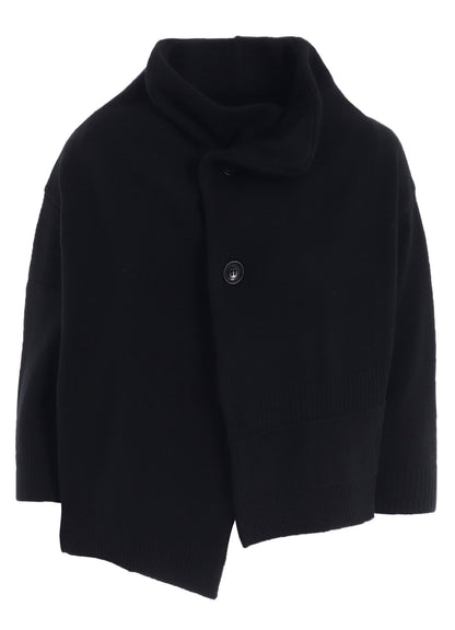 WOOL JERSEY SNAP BUTTON CARDIGAN