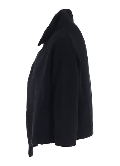 WOOL JERSEY SNAP BUTTON CARDIGAN