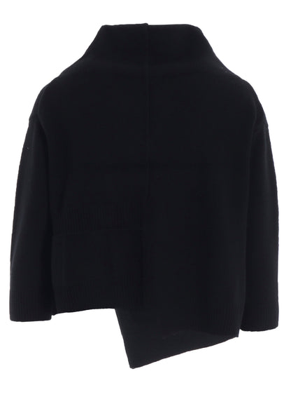 WOOL JERSEY SNAP BUTTON CARDIGAN