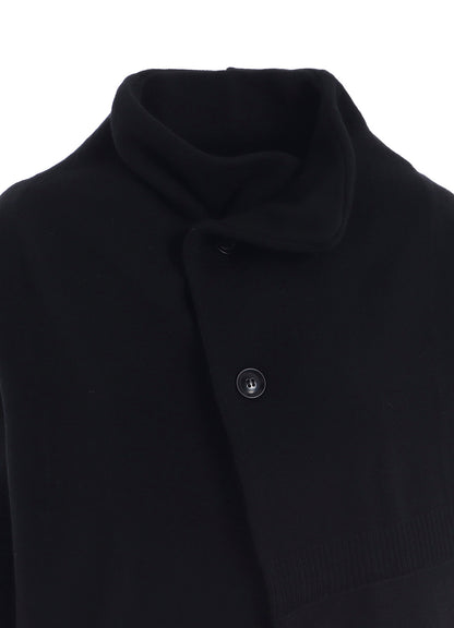 WOOL JERSEY SNAP BUTTON CARDIGAN