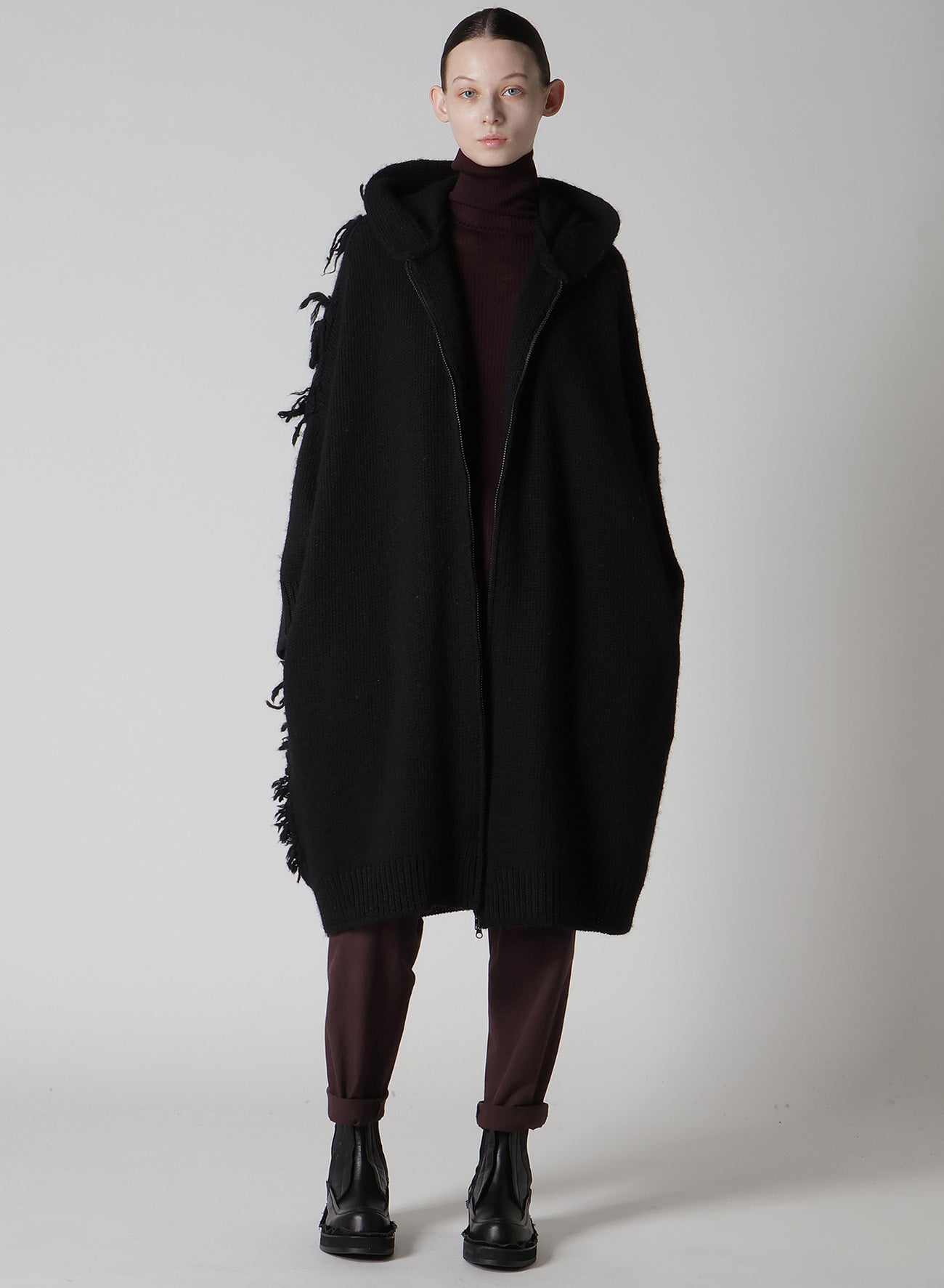 FRINGE JQ HOODED CARDIGAN – THE SHOP YOHJI YAMAMOTO