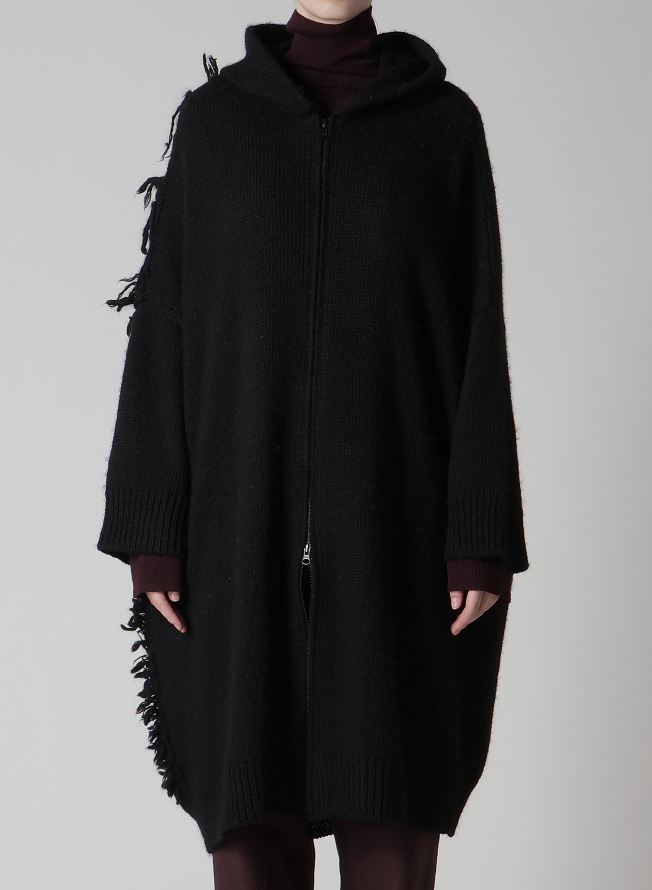 FRINGE JQ HOODED CARDIGAN – THE SHOP YOHJI YAMAMOTO