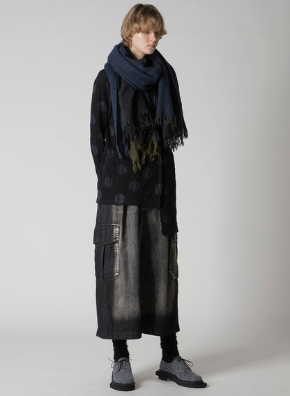 THREE-LAYERED WOOL SCARF