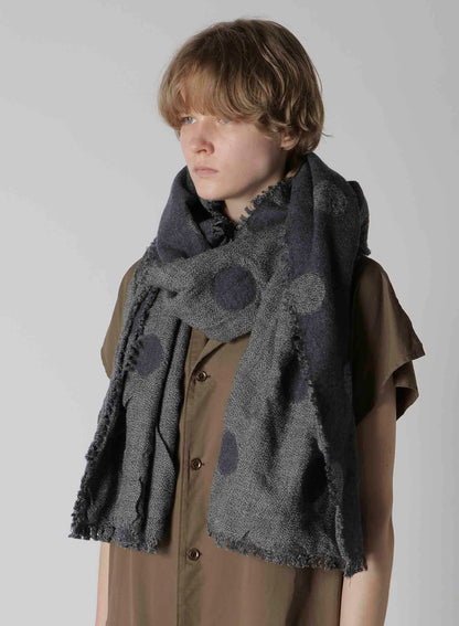 WOOL MILLING REVERSIBLE POLKA DOT SCARF