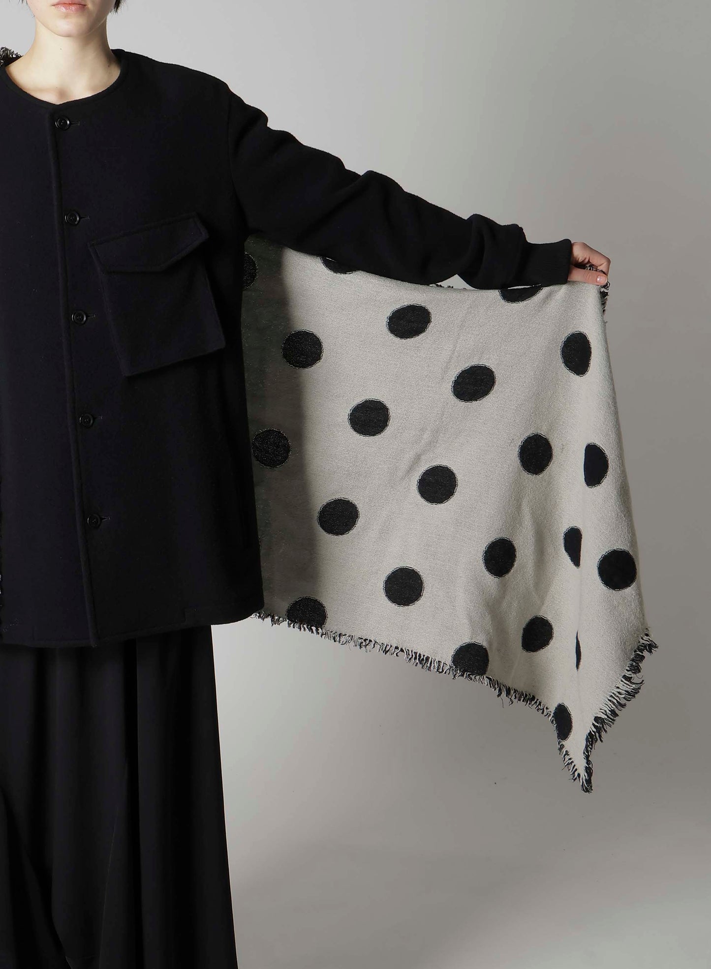 WOOL MILLING REVERSIBLE POLKA DOT SCARF