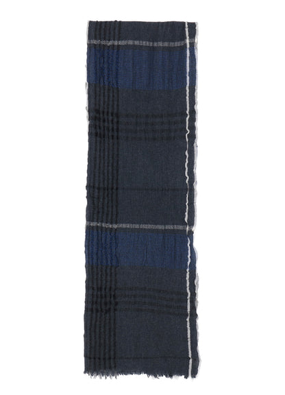 W PLAID FRILL SCARF