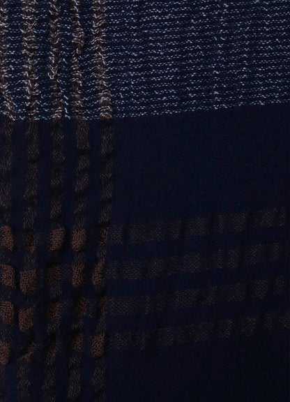 W PLAID FRILL SCARF