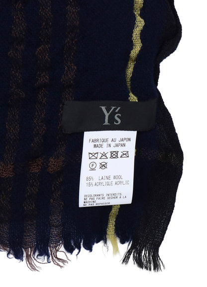 W PLAID FRILL SCARF