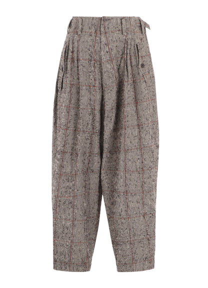 NEEDLE-PUNCHED DOUBLE TUCK WIDE PANTS