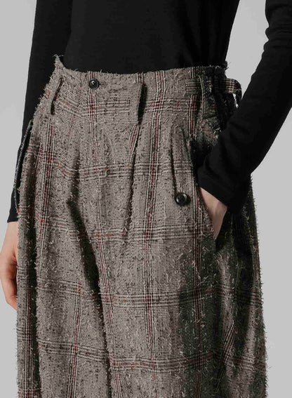 NEEDLE-PUNCHED DOUBLE TUCK WIDE PANTS