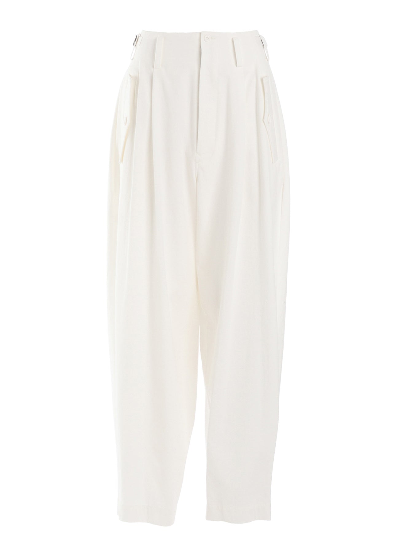 COTTON TWILL DOUBLE TUCK WIDE PANTS